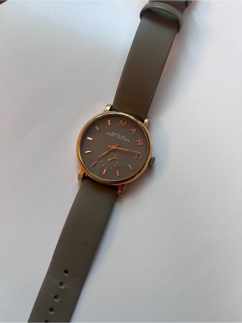 Marc Jacobs Gray Dial Watch with Rose Gold Accents